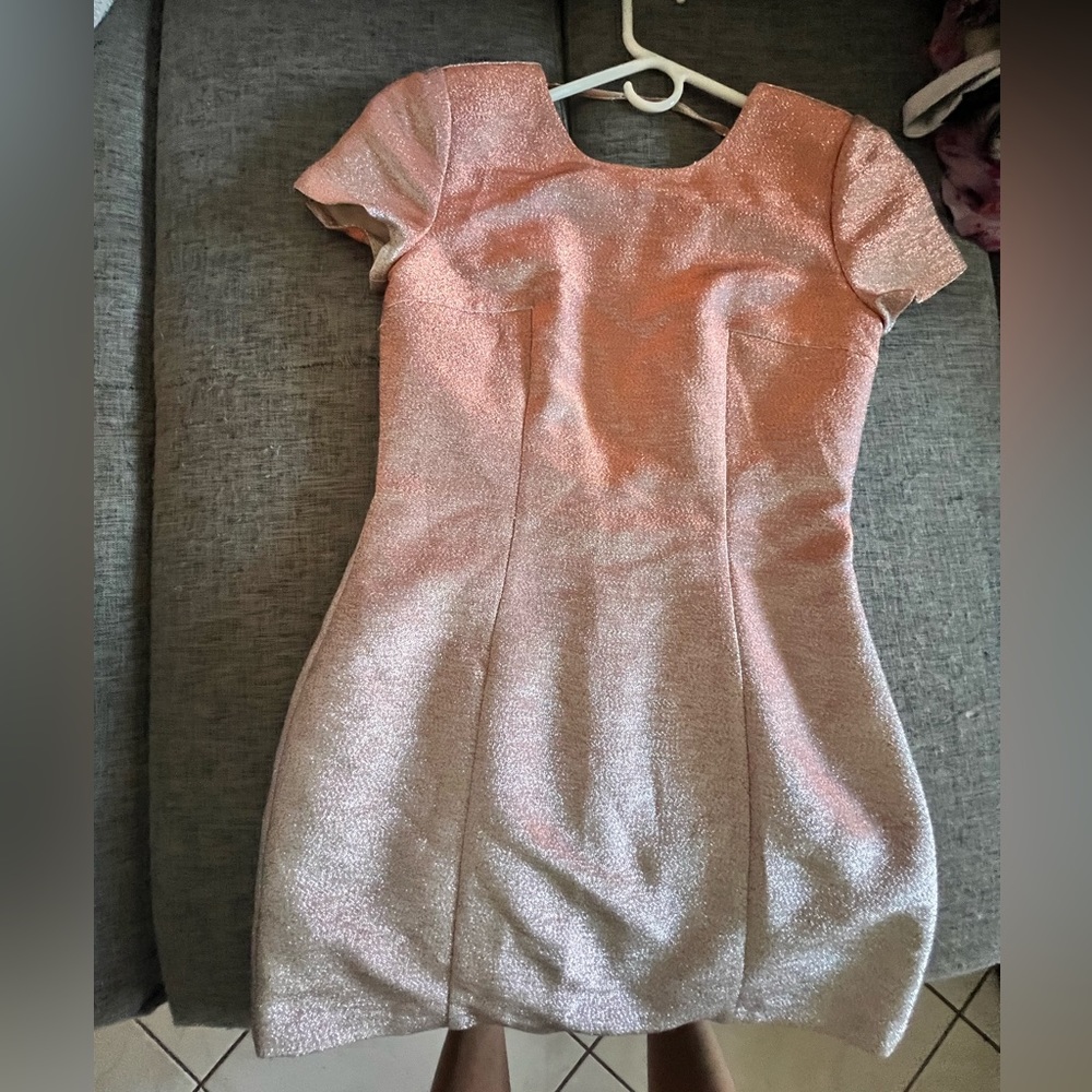 Shiny Pink shimmer dress from express size 6 NWT